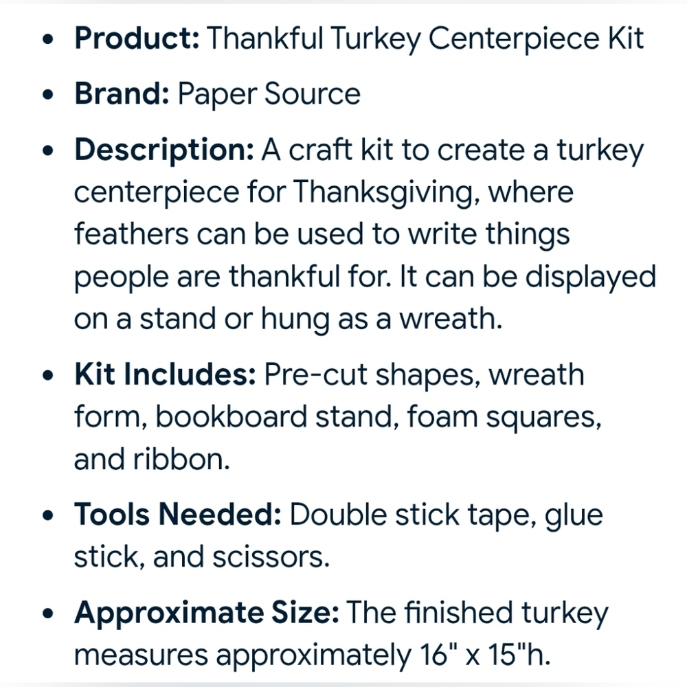 Paper Source Vibrant Turkey Centerpiece - Picture 8 of 8